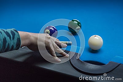 Pool Player taking a perfect shot Stock Photo