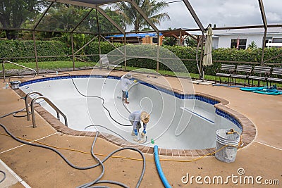 Pool remodel and resurfaceing Stock Photo