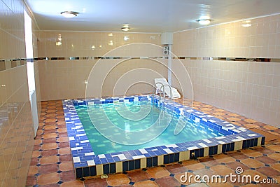 Pool in sauna Stock Photo