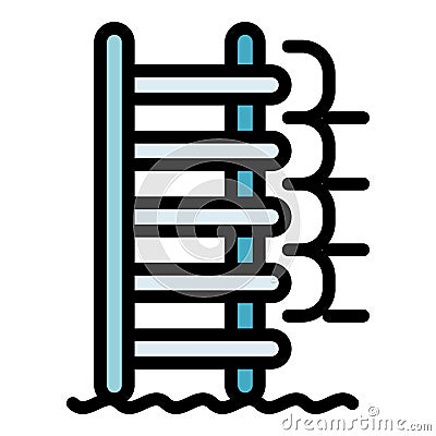 Pool stairs icon color outline vector Stock Photo