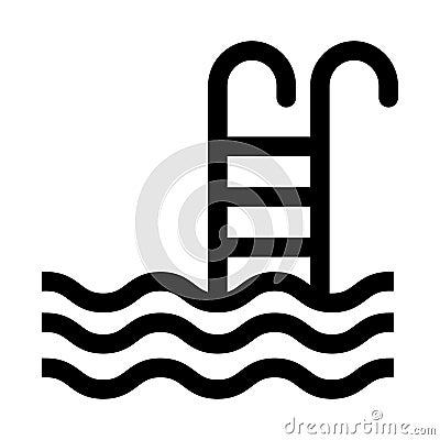 Pool stairs Isolated Vector icon which can easily modify or edit Vector Illustration