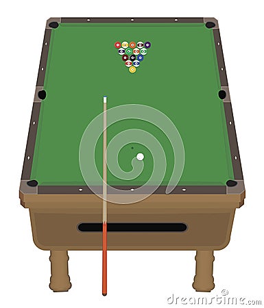 Pool Table Vector Illustration