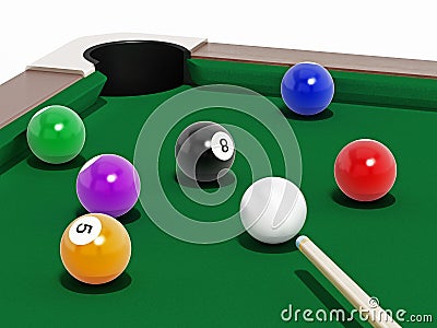 Pool table Stock Photo