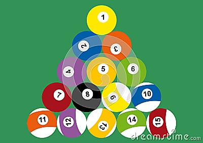 Pool table: ball triangle Vector Illustration