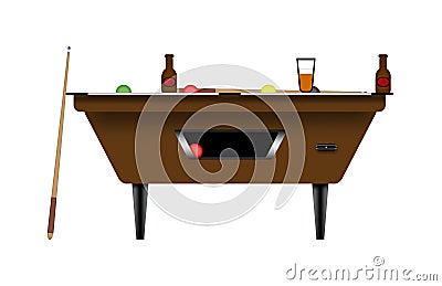 Pool table illustration Cartoon Illustration