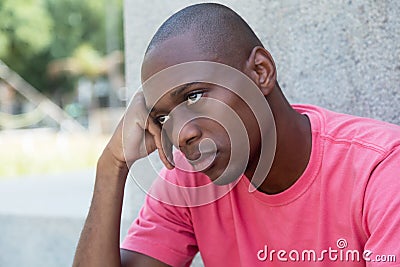 Poor african american man Stock Photo