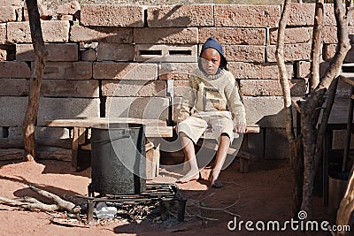 Poor African kid Stock Photo