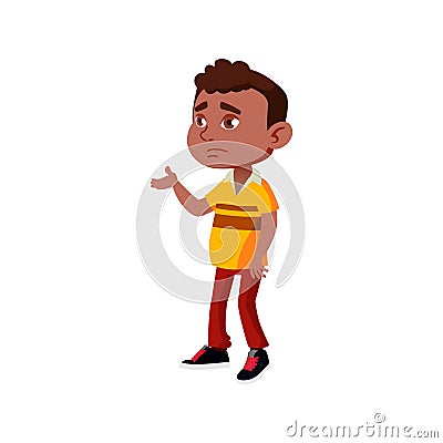 poor asian boy live by alms cartoon vector Vector Illustration