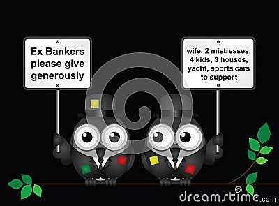 Poor Bankers Vector Illustration