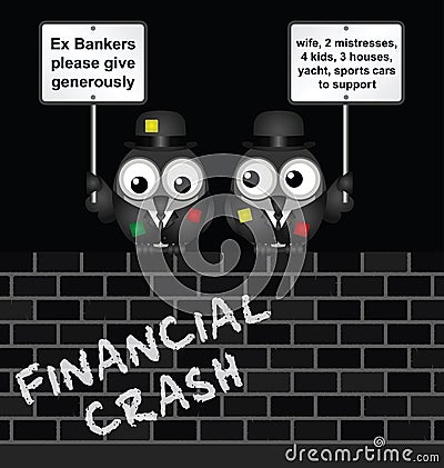 Poor Bankers Vector Illustration