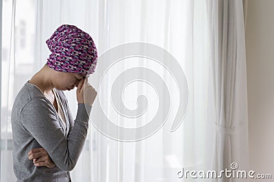 Poor cancer woman Stock Photo