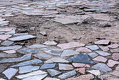 Poor condition of the road surface. Stock Photo