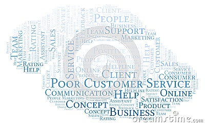 Poor Customer Service word cloud. Stock Photo