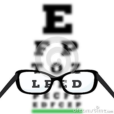 Poor eyesight diagnostic Vector Illustration