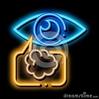 Poor Eyesight neon glow icon illustration Vector Illustration
