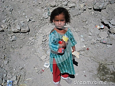 Poor girl in Afghanistan Editorial Stock Photo