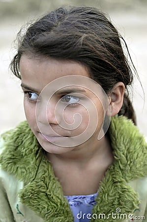 Poor indian girl portrait Stock Photo