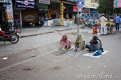 Poor Indian old women Editorial Stock Photo