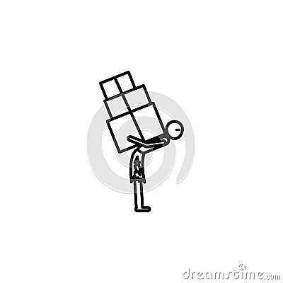 Poor man worker icon. Element of poverty social life icon for mobile concept and web apps. Thin line Poor man worker icon can be Stock Photo