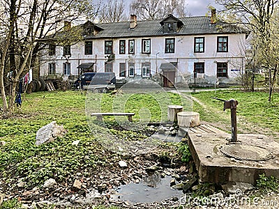 Poor Neighborhood Buildings and Streets Editorial Stock Photo