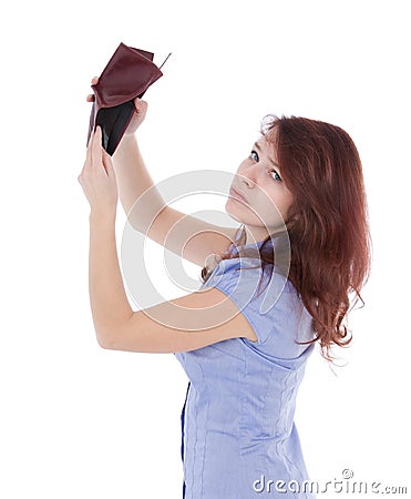 Poor penniless girl Stock Photo