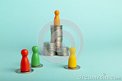 Poor and rich people, capitalism. Success and collapse in business Stock Photo