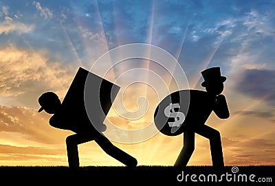 Poor worker and the rich businessman Stock Photo