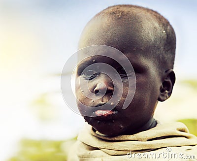 Poor young child portrait. Tanzania, Africa Editorial Stock Photo