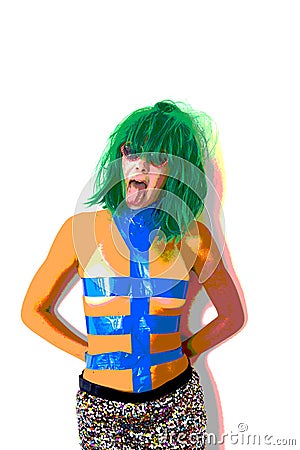 Pop art avantgarde girl Stock Photo