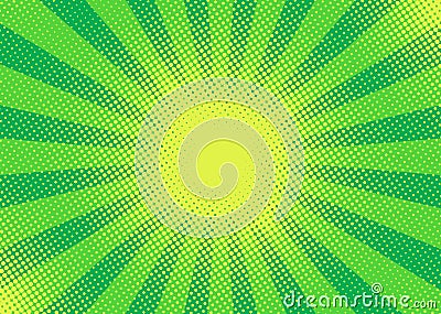 Pop art background. Comic starburst green pattern. Vector illustration Vector Illustration