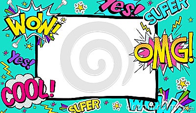 Pop Art background with place for text. Advertising frame. Wow Stock Photo