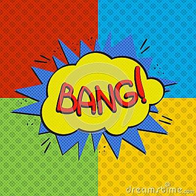 Pop art bang logo Vector Illustration