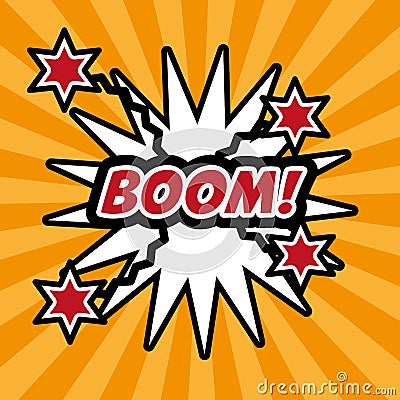 Pop art boom comic bubble speech explotion Vector Illustration