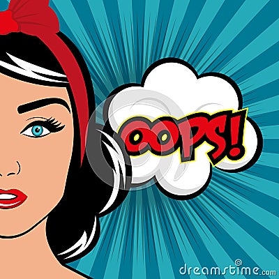 Pop art cartoon graphics Vector Illustration