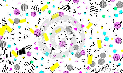 Pop art color background. Memphis pattern Vector Illustration