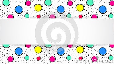 Pop art colorful confetti background. Big colored spots and circ Vector Illustration