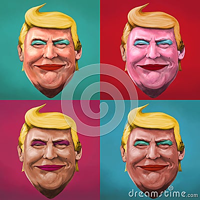 Pop Art Donald Trump illustration Editorial Stock Photo