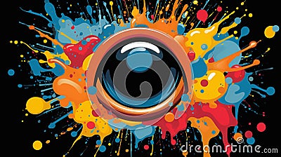 Pop Art Explosion: Playful Vibrant Pattern with Comic Book Flair Stock Photo