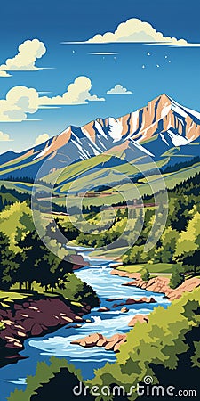 Pop Art Homage: Colorado Springs In The Style Of Roy Lichtenstein Stock Photo