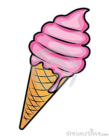 Pop art ice cream cartoon Vector Illustration