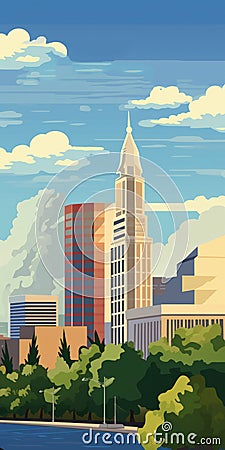 Pop Art Image Of Sacramento In The Style Of Roy Lichtenstein Stock Photo