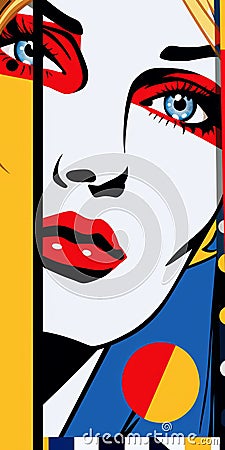 Pop Art Inspired Image Of Charlotte In The Style Of Roy Lichtenstein Cartoon Illustration