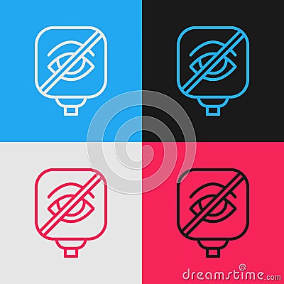 Pop art line Blindness icon isolated on color background. Blind sign. Vector Vector Illustration