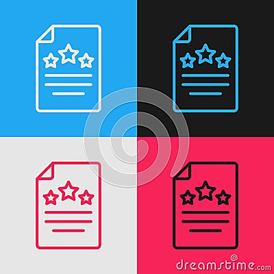 Pop art line Declaration of independence icon isolated on color background. Vector Vector Illustration