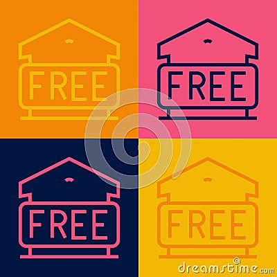 Pop art line Free storage icon isolated on color background. Vector Stock Photo