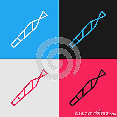 Pop art line Marijuana joint, spliff icon isolated on color background. Cigarette with drug, marijuana cigarette rolled Vector Illustration