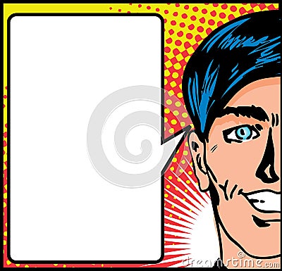 Pop Art male with speech blank Stock Photo