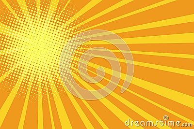 Pop art retro yellow orange background Vector Illustration