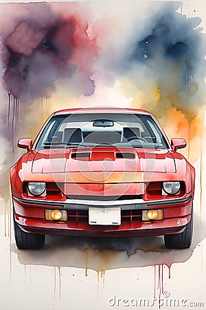 Pop art, 1980s Chevrolet Camaro. Stock Photo