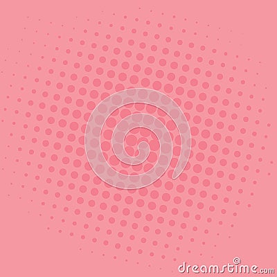 Pop Art Salmon Pink Dots Comic Background Vector Template Design Vector Illustration